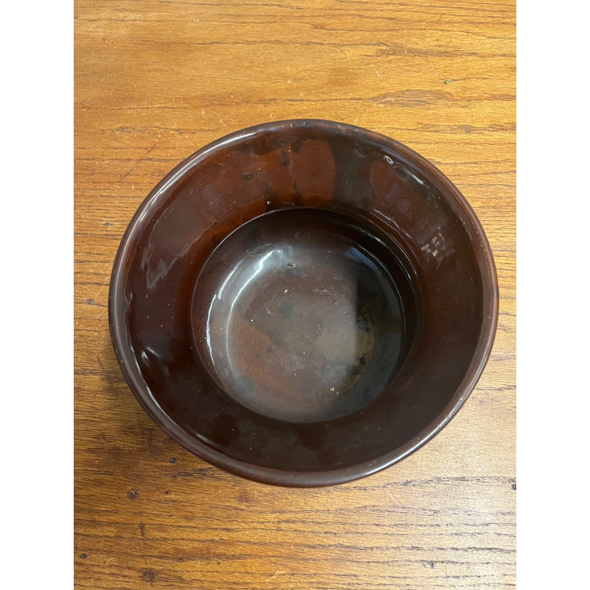 Antique Stoneware Brown Glaze Ladies Cuspidor/Spittoon Victorian Home Decor