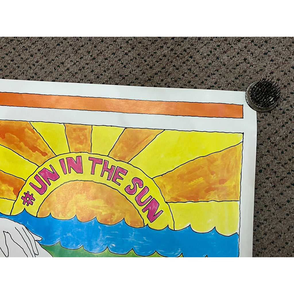 RARE Vintage 1969 7UP #Un In The Sun Poster By Pat Dupold 34"x21"
