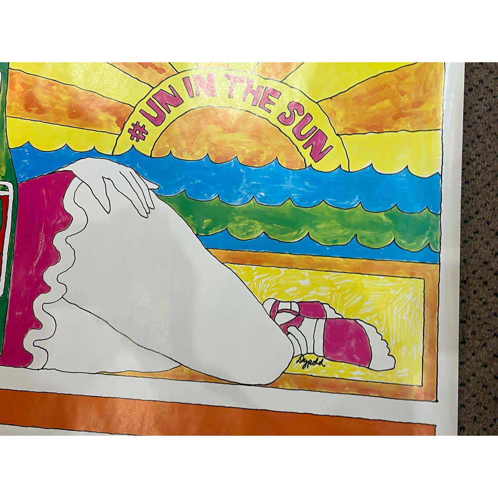 RARE Vintage 1969 7UP #Un In The Sun Poster By Pat Dupold 34"x21"
