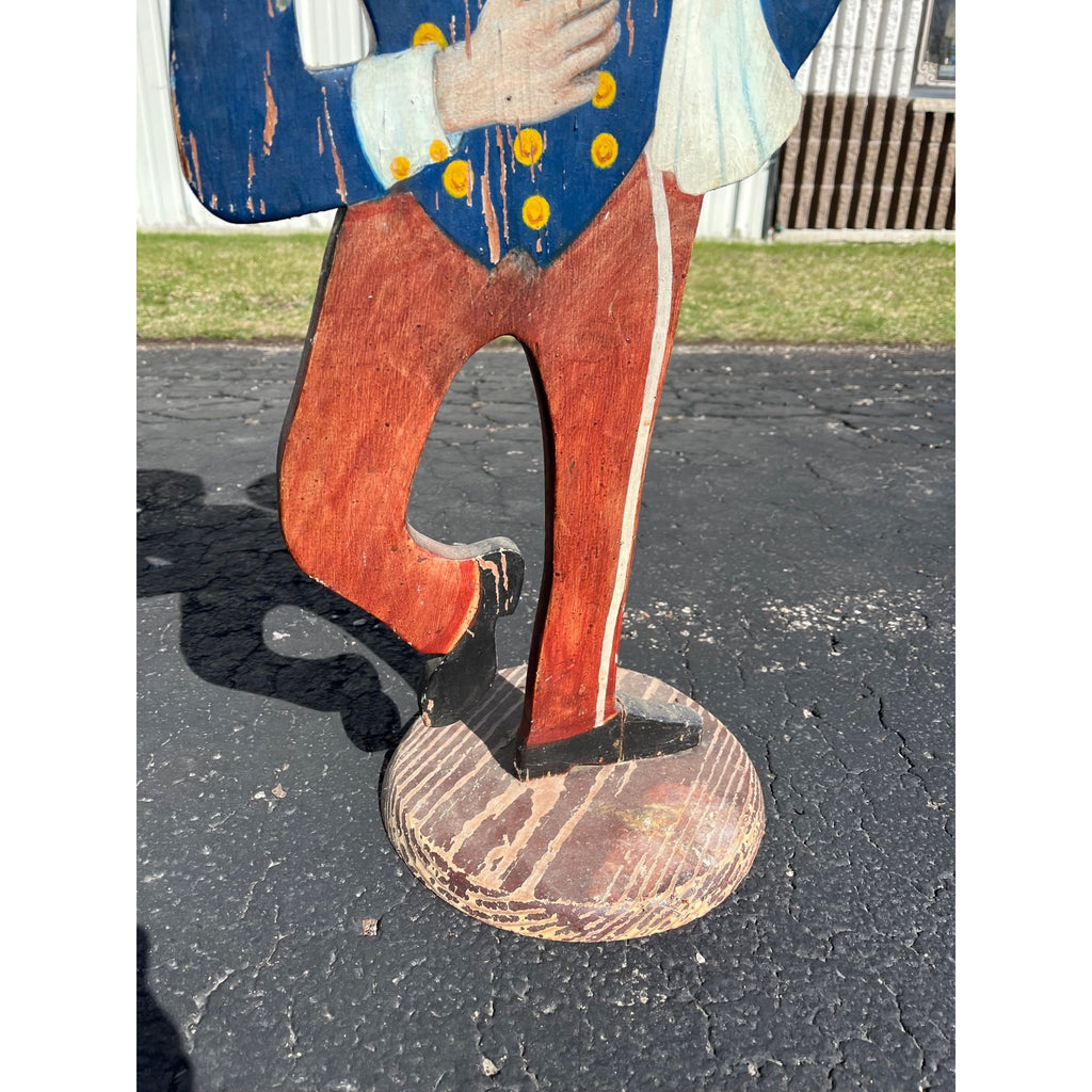 Antique 1900s Painted Wood Ashtray Smoking Stand Bellhop Waiter AAFA Folk Art
