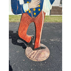 Antique 1900s Painted Wood Ashtray Smoking Stand Bellhop Waiter AAFA Folk Art