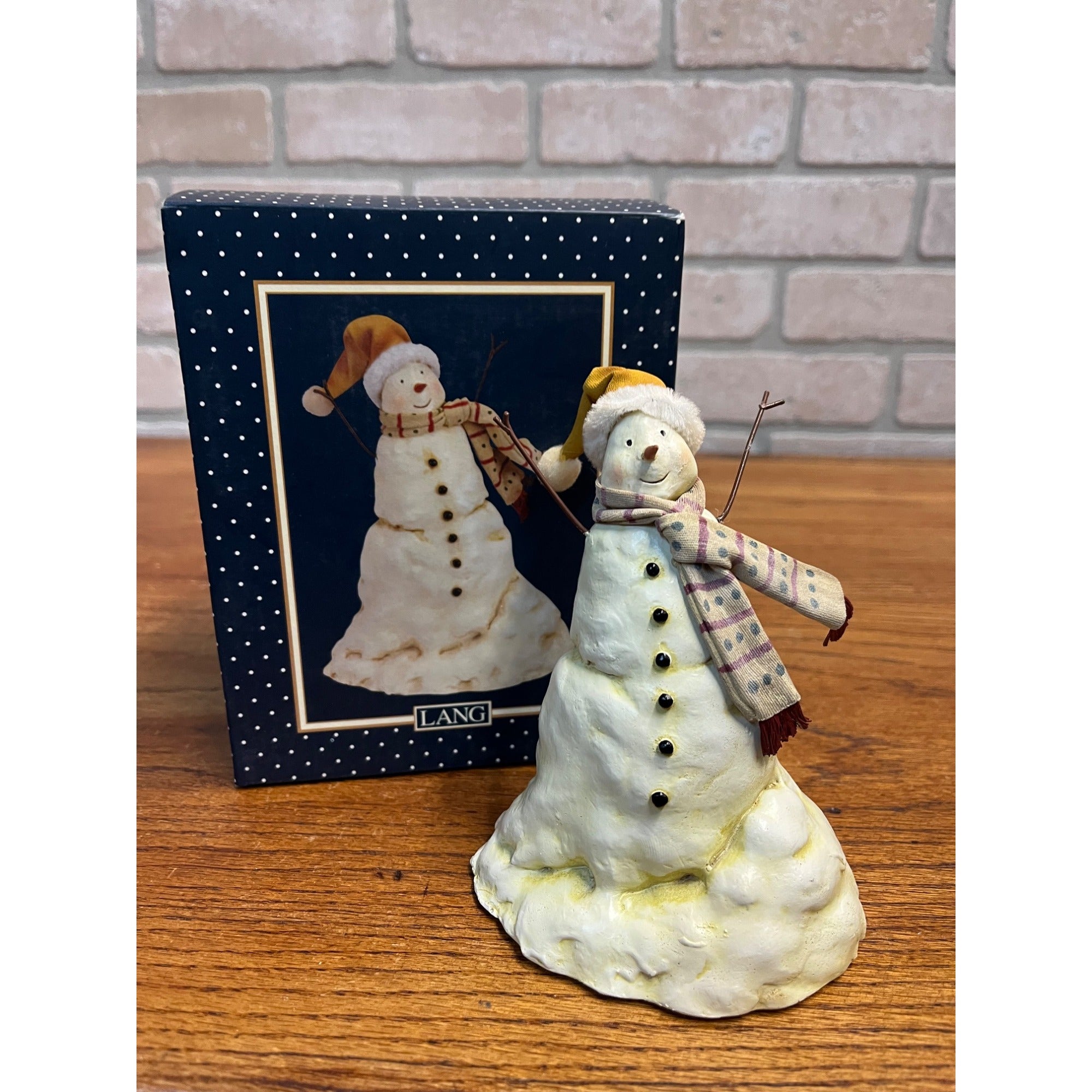 2004 Falling Snow by Karen Good Snowman Figure Lang Classic Santa & Snowmen