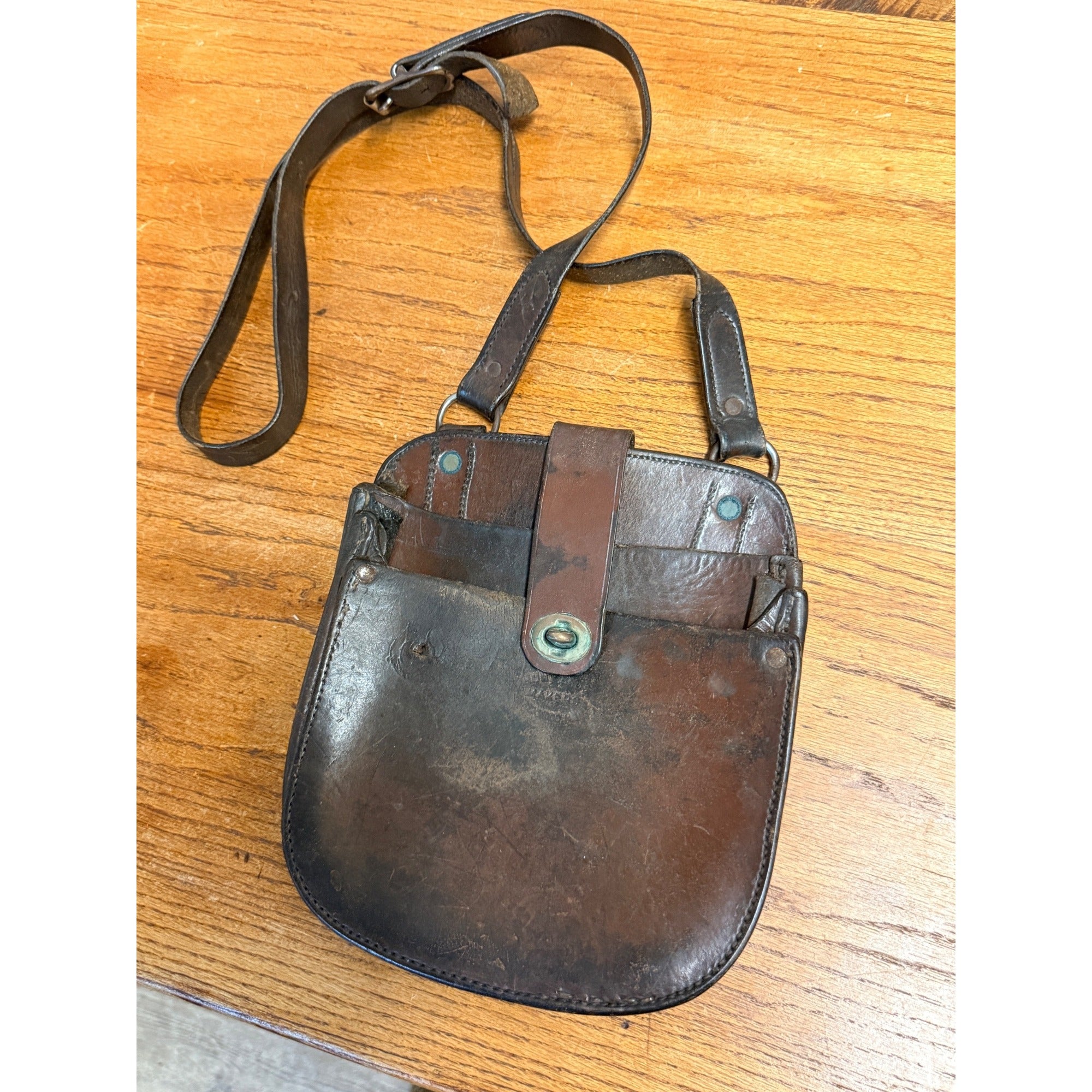 Antique Leather Horse Shoe Carrier Saddle Bag Army Cavalry Farm Blackwood Hunt Bros