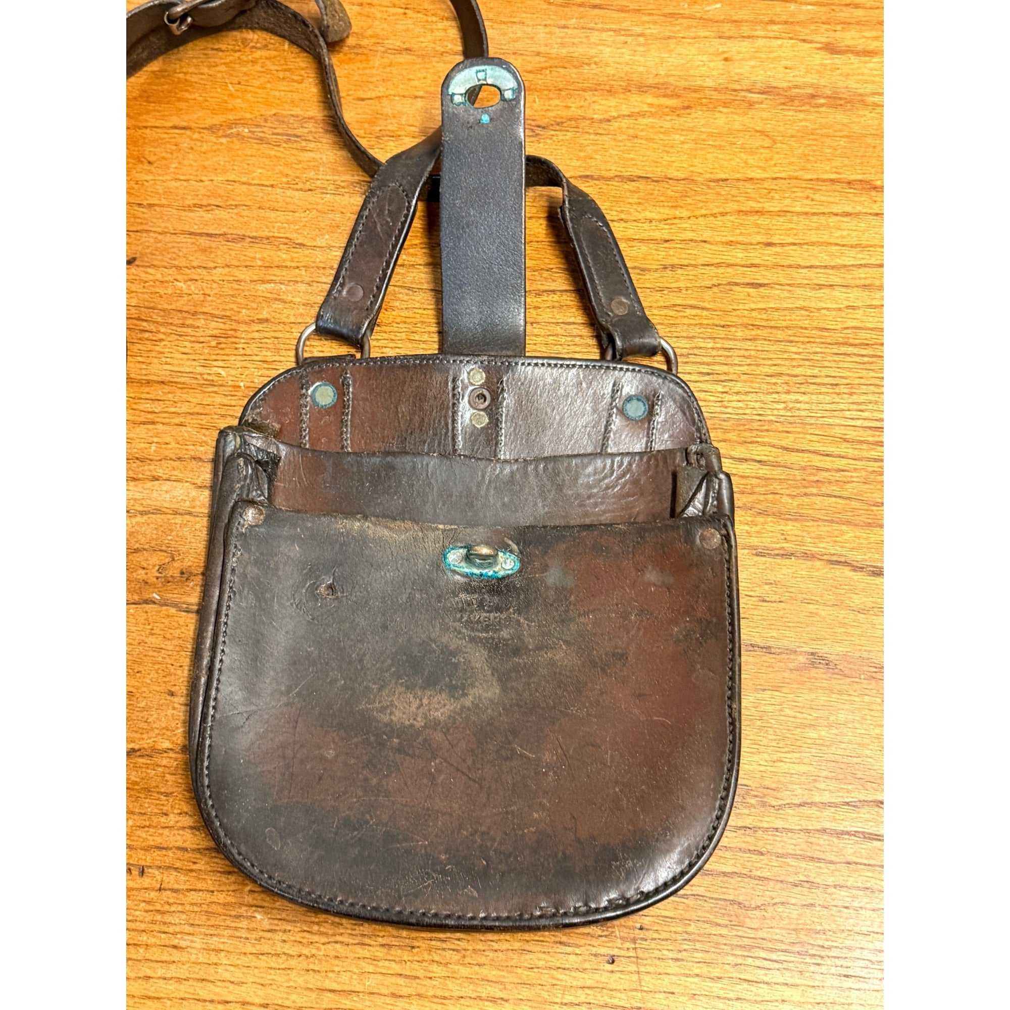Antique Leather Horse Shoe Carrier Saddle Bag Army Cavalry Farm Blackwood Hunt Bros