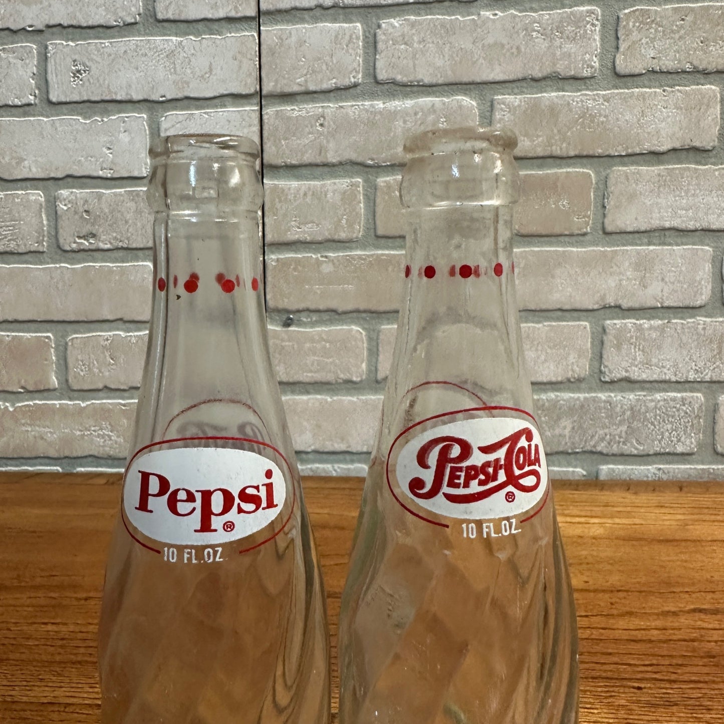 (2) Pepsi Cola Pepsi Twist  Polka Dot 10oz Soda Pop Bottles