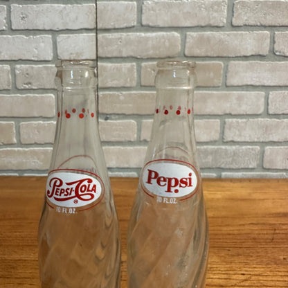 (2) Pepsi Cola Pepsi Twist  Polka Dot 10oz Soda Pop Bottles