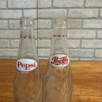 (2) Pepsi Cola Pepsi Twist  Polka Dot 10oz Soda Pop Bottles