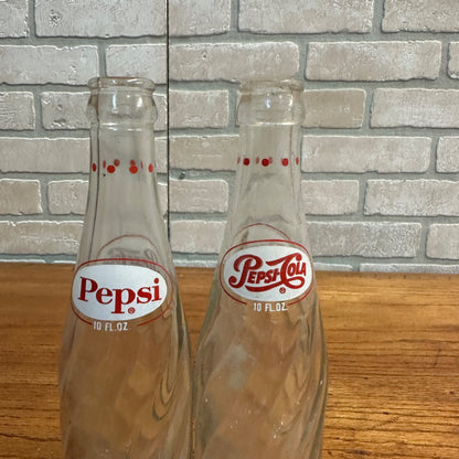 (2) Pepsi Cola Pepsi Twist  Polka Dot 10oz Soda Pop Bottles