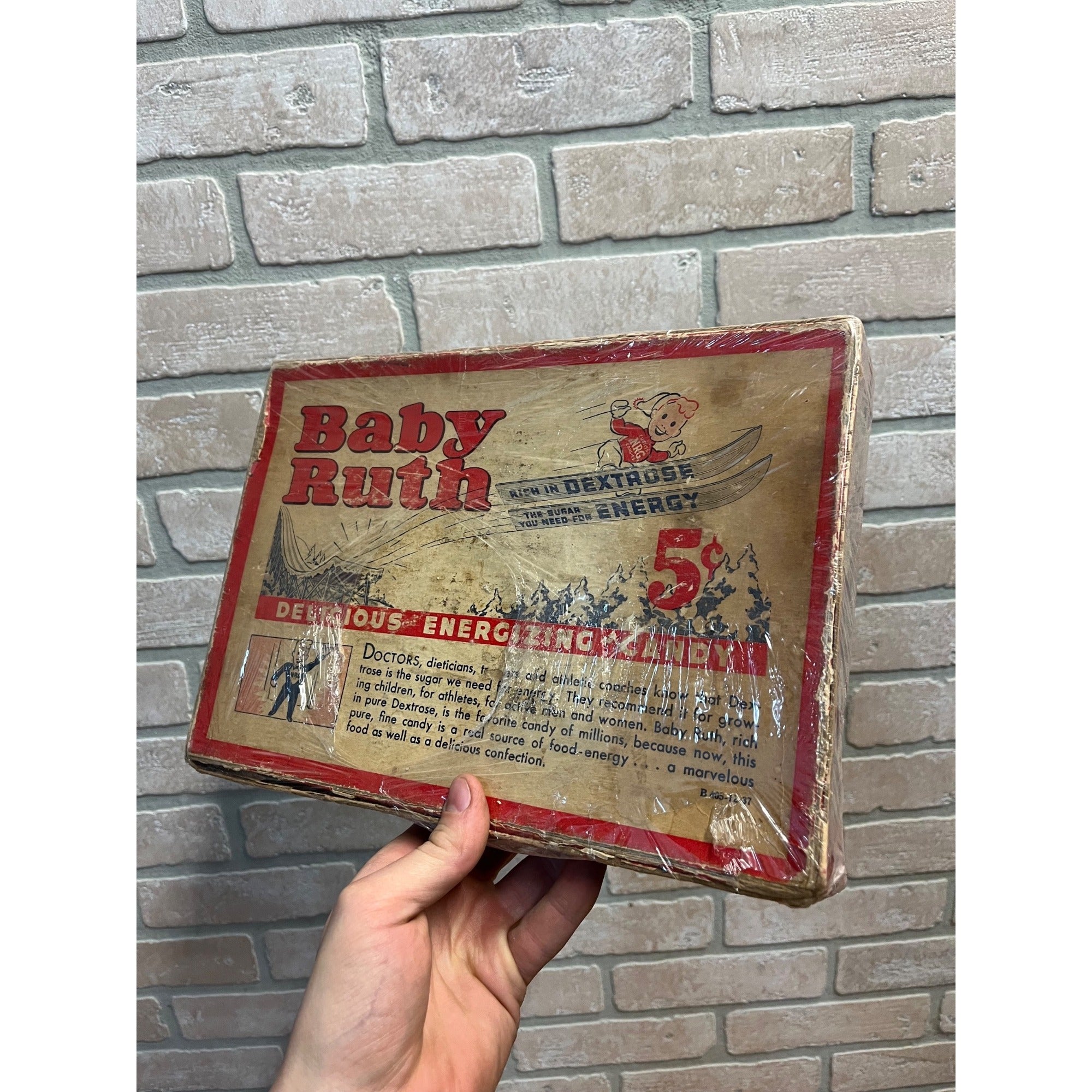 Vintage Baby Ruth Curtiss  5-Cent Candy Bar Store Display Advertising Empty Box