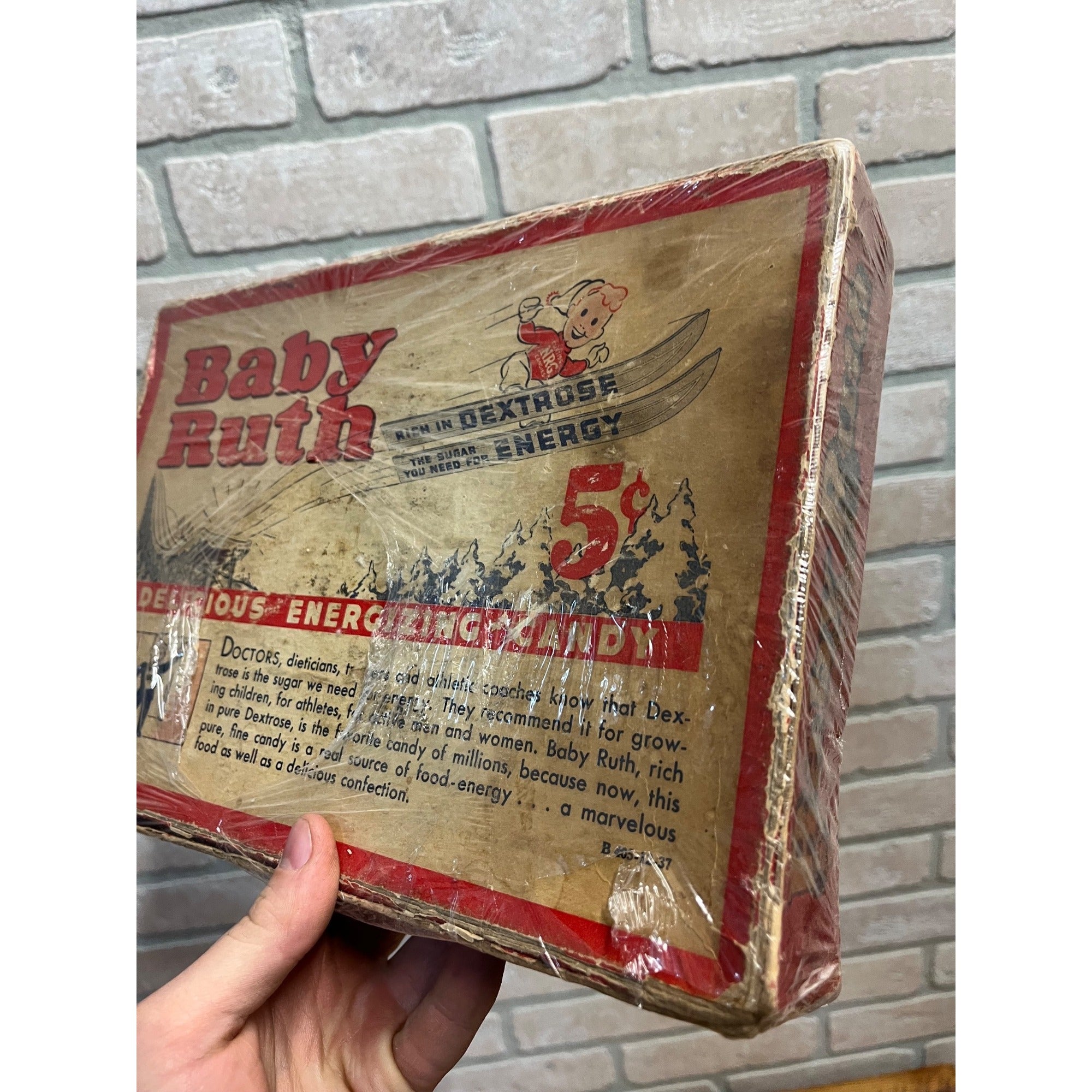 Vintage Baby Ruth Curtiss  5-Cent Candy Bar Store Display Advertising Empty Box