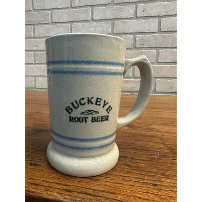 vintage 1930s Buckeye Root Beer Stoneware Advertising Mug Soda Fountain