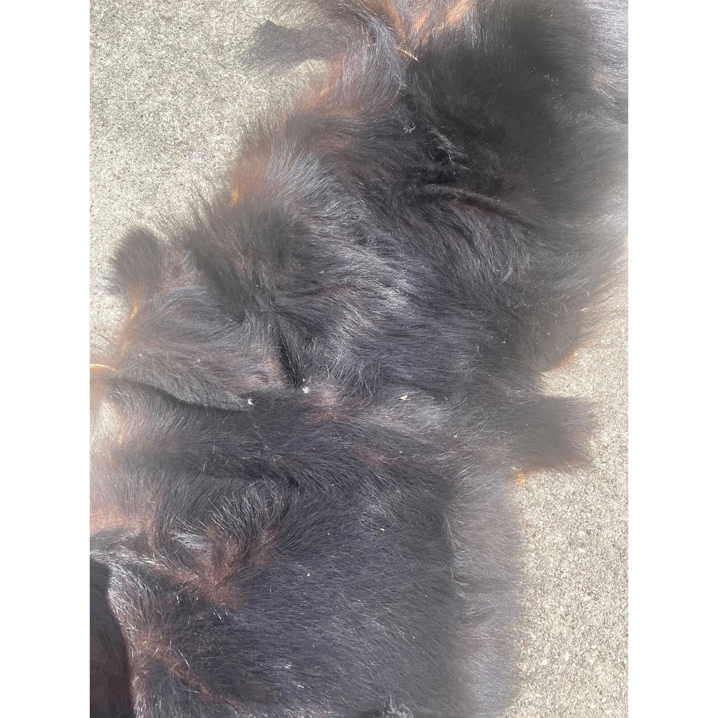 Black Bear Partial Tanned Hide Fur Back Rear Paws -- 46" x 17"