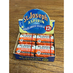 Vintage Apothecary Advertising Display St. Joseph Asp. Medicine Box of 12 Tins