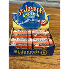 Vintage Apothecary Advertising Display St. Joseph Asp. Medicine Box of 12 Tins