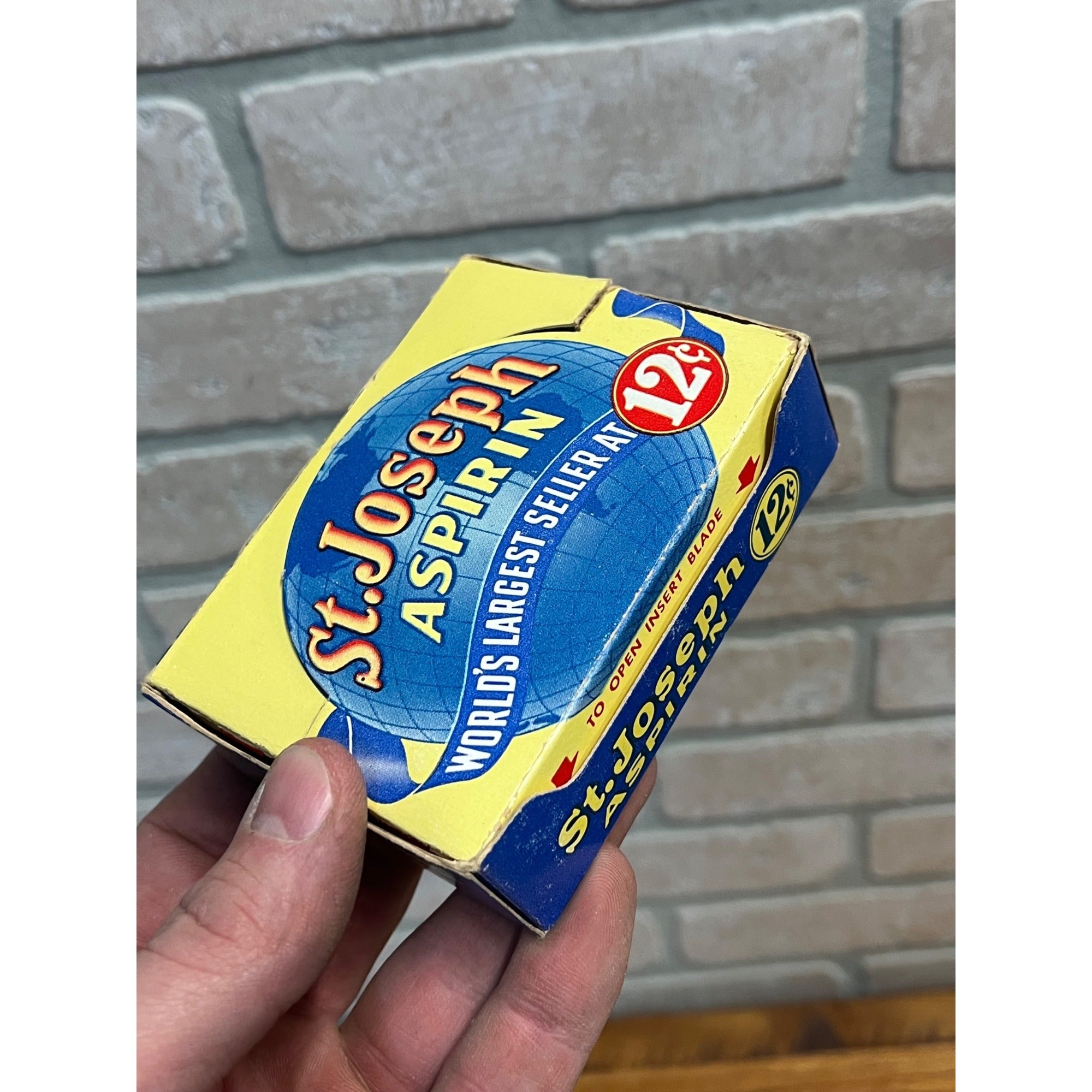 Vintage Apothecary Advertising Display St. Joseph Asp. Medicine Box of 12 Tins