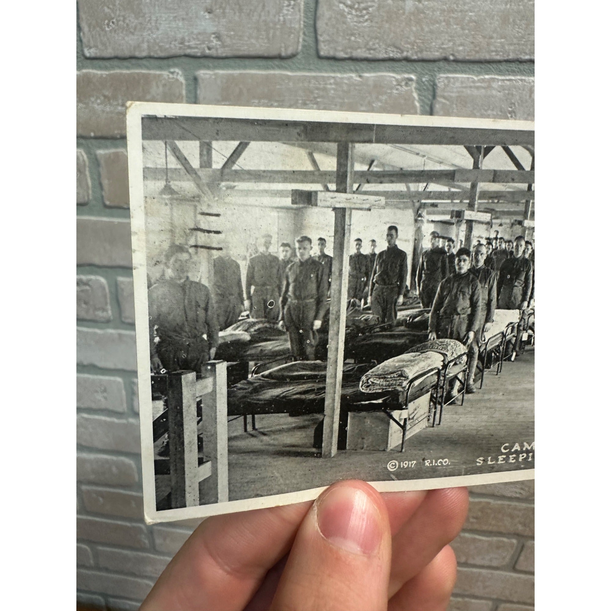 Vintage WW1 Camp Grant Postcard WWI US Army 1917 Sleeping Quarters