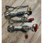 Vintage Lot Egg Beater Whisks Wood Handle Kitchen Tools Ecko Edlund