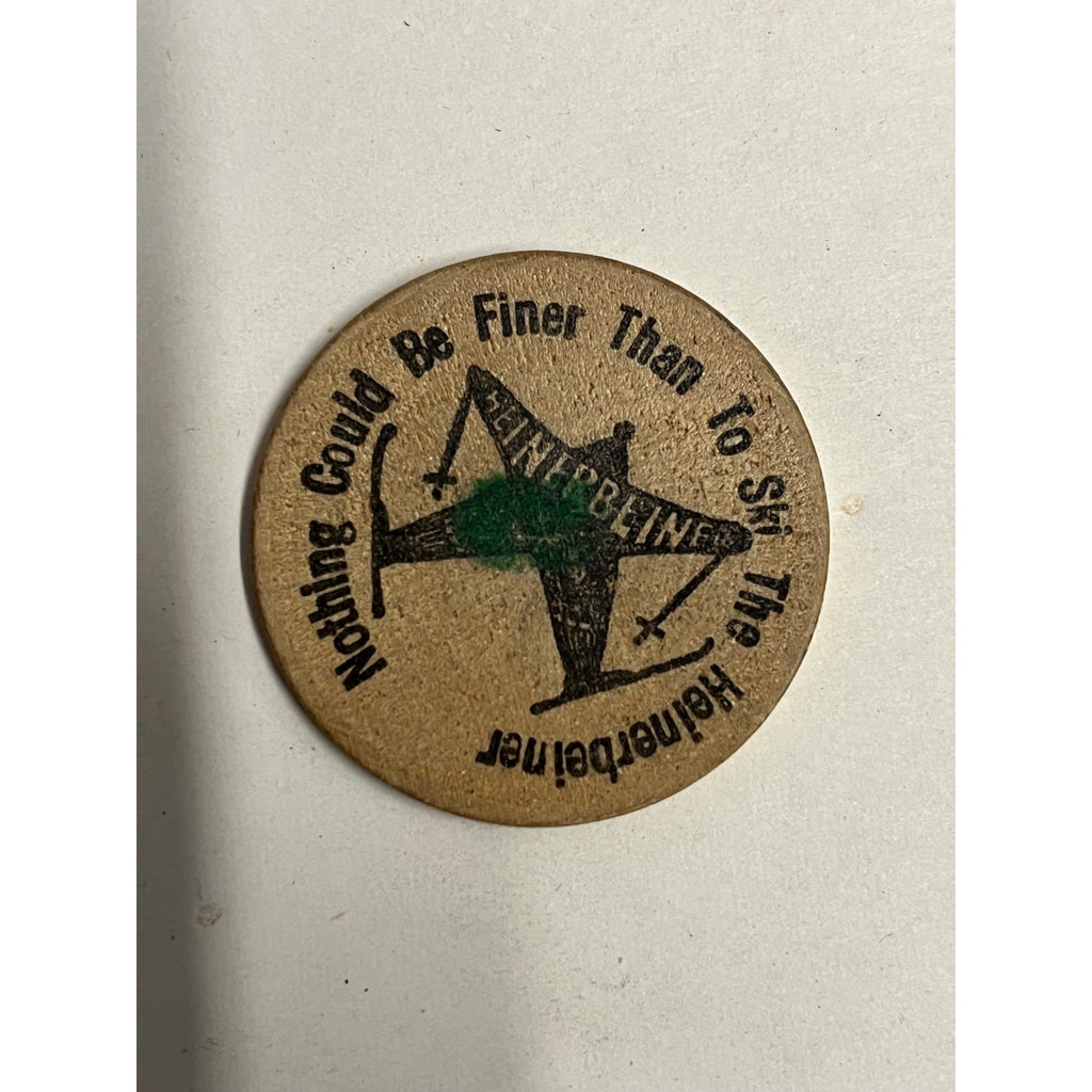 Vintage 1987 Heinerbeiner Ski Race Newburg Wisconsin Wooden Token