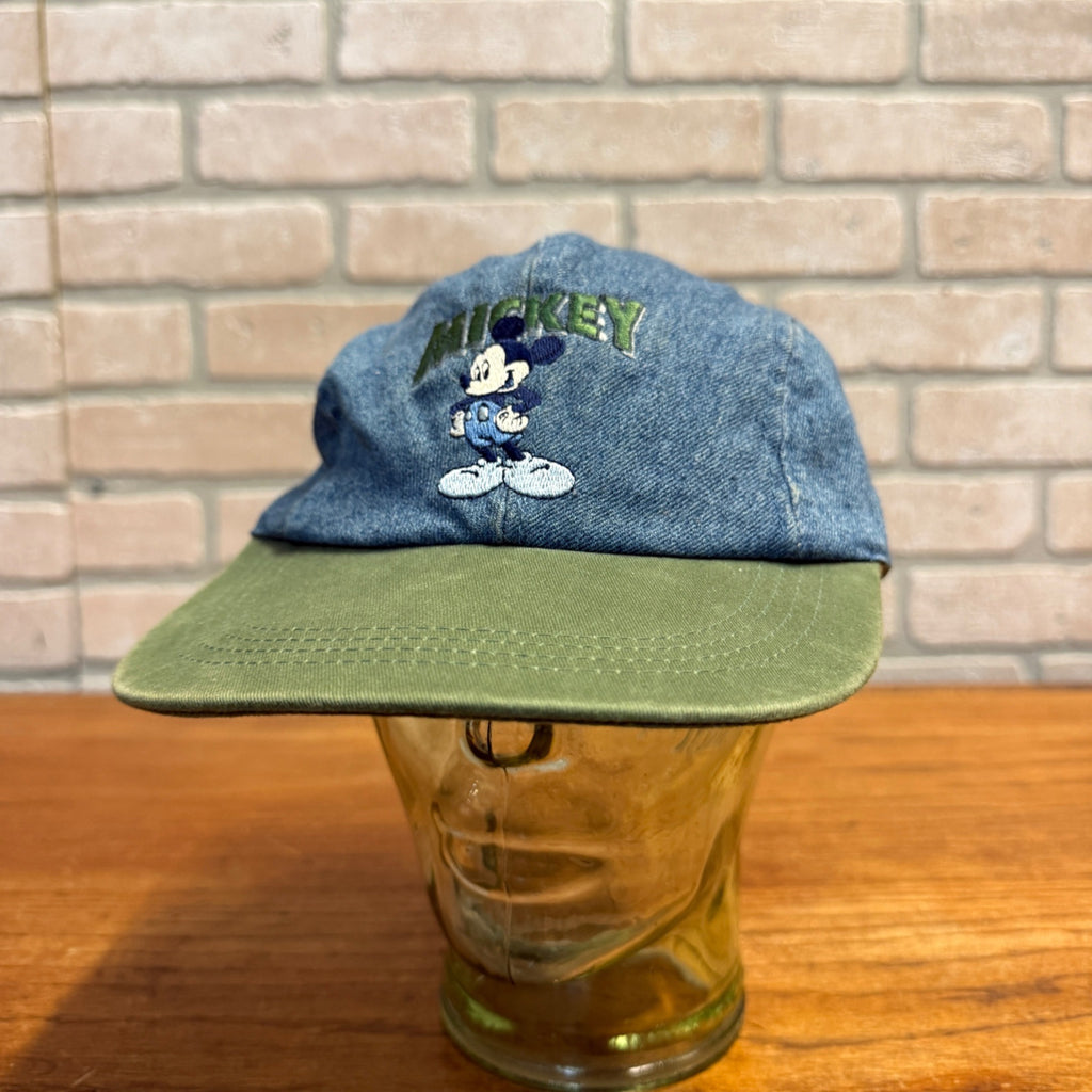 MICKEY MOUSE WALT DISNEY Advertising DENIM & GREEN SNAPBACK HAT CAP