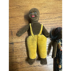 Vintage 1930s Norah Wellings Felt Fabric Black Native Islander Dolls Pair AG799