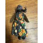 Vintage 1930s Norah Wellings Felt Fabric Black Native Islander Dolls Pair AG799