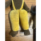 Vintage 1930s Norah Wellings Felt Fabric Black Native Islander Dolls Pair AG799