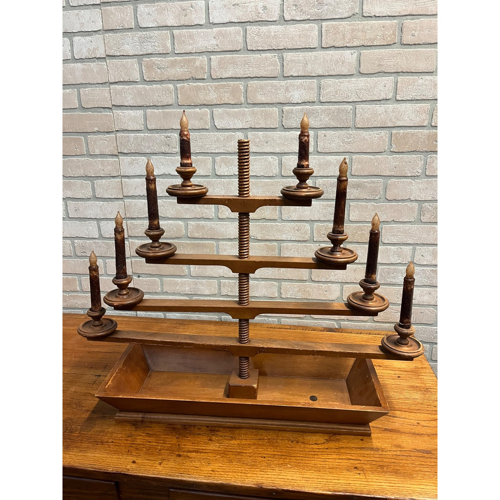 Vintage Tell City Chair Co. Mid Century Wood 4-Tier Candelabra Candle Holder