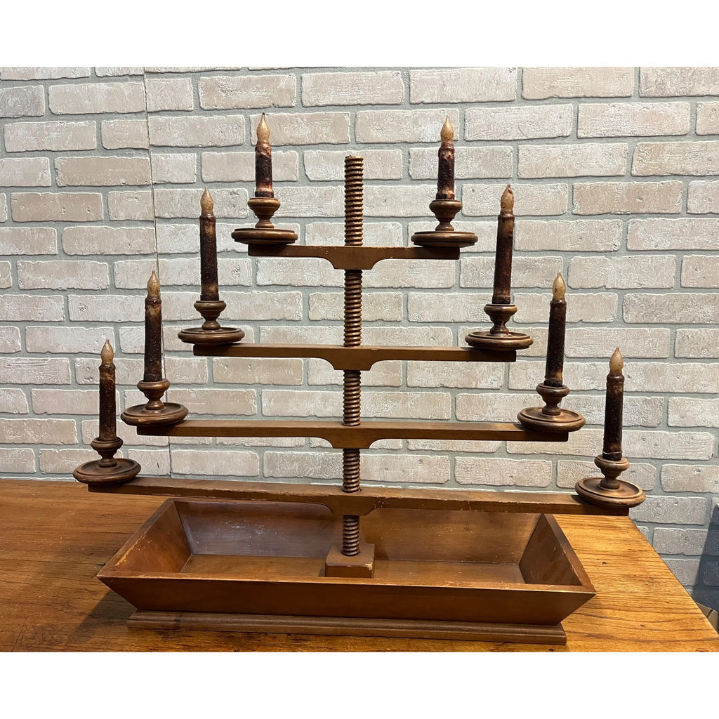 Vintage Tell City Chair Co. Mid Century Wood 4-Tier Candelabra Candle Holder