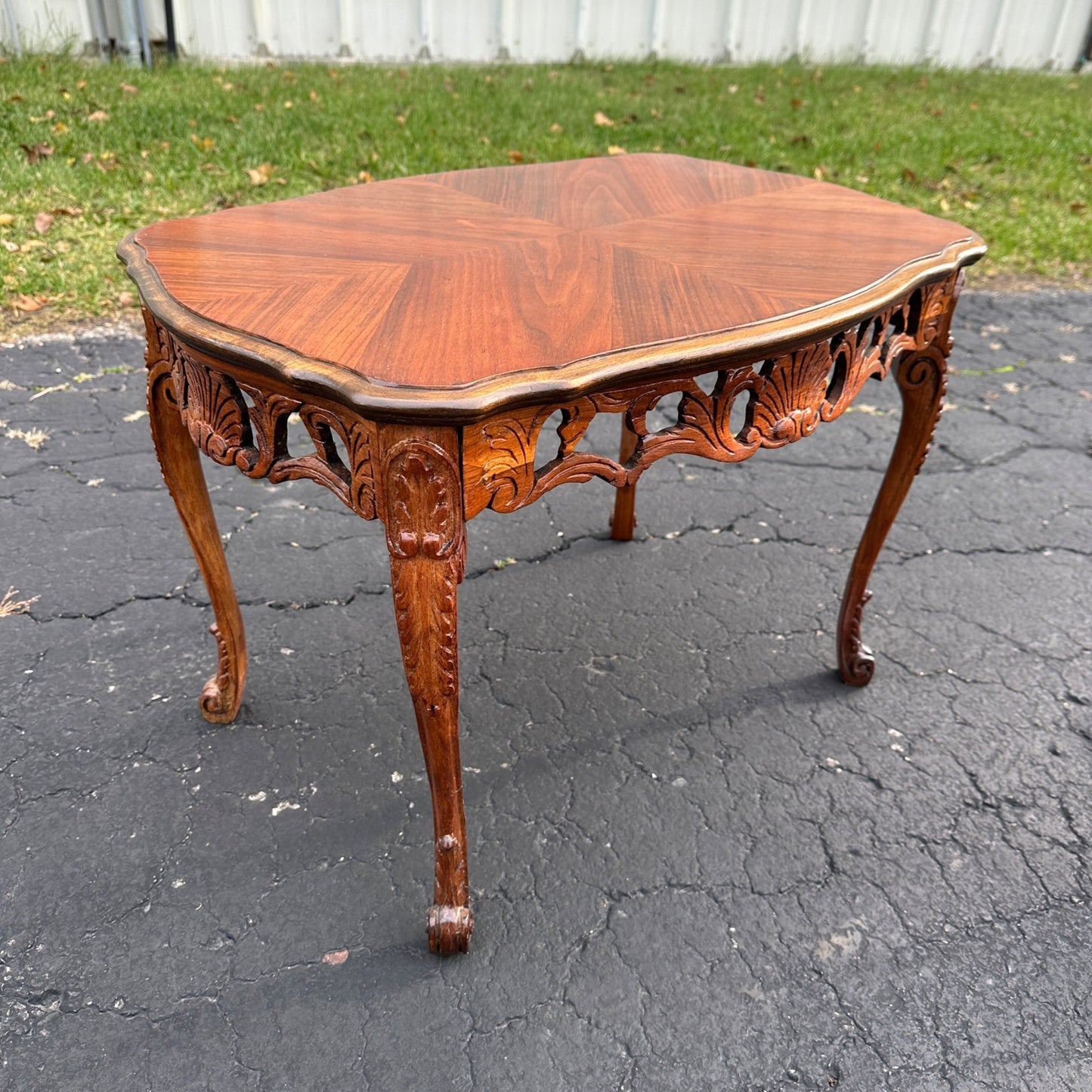 Antique  Ornate Carved Small Side Parlor Table