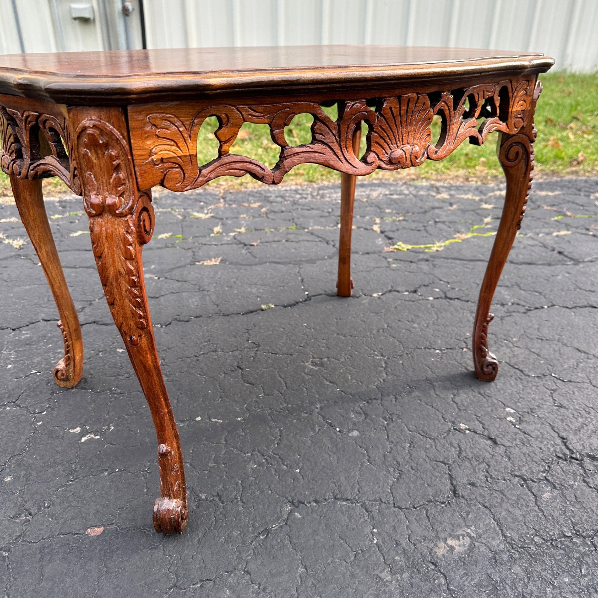 Antique  Ornate Carved Small Side Parlor Table