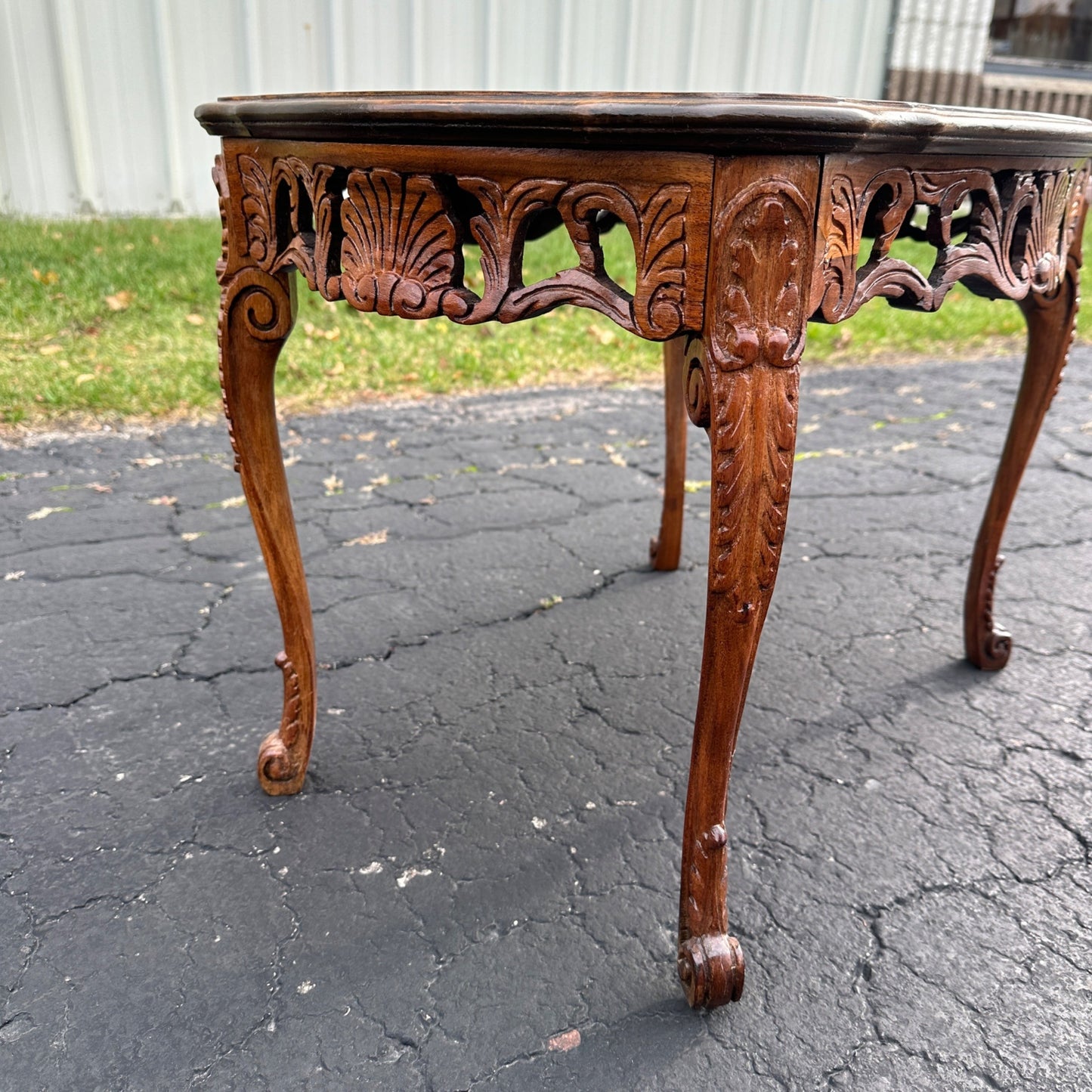 Antique  Ornate Carved Small Side Parlor Table