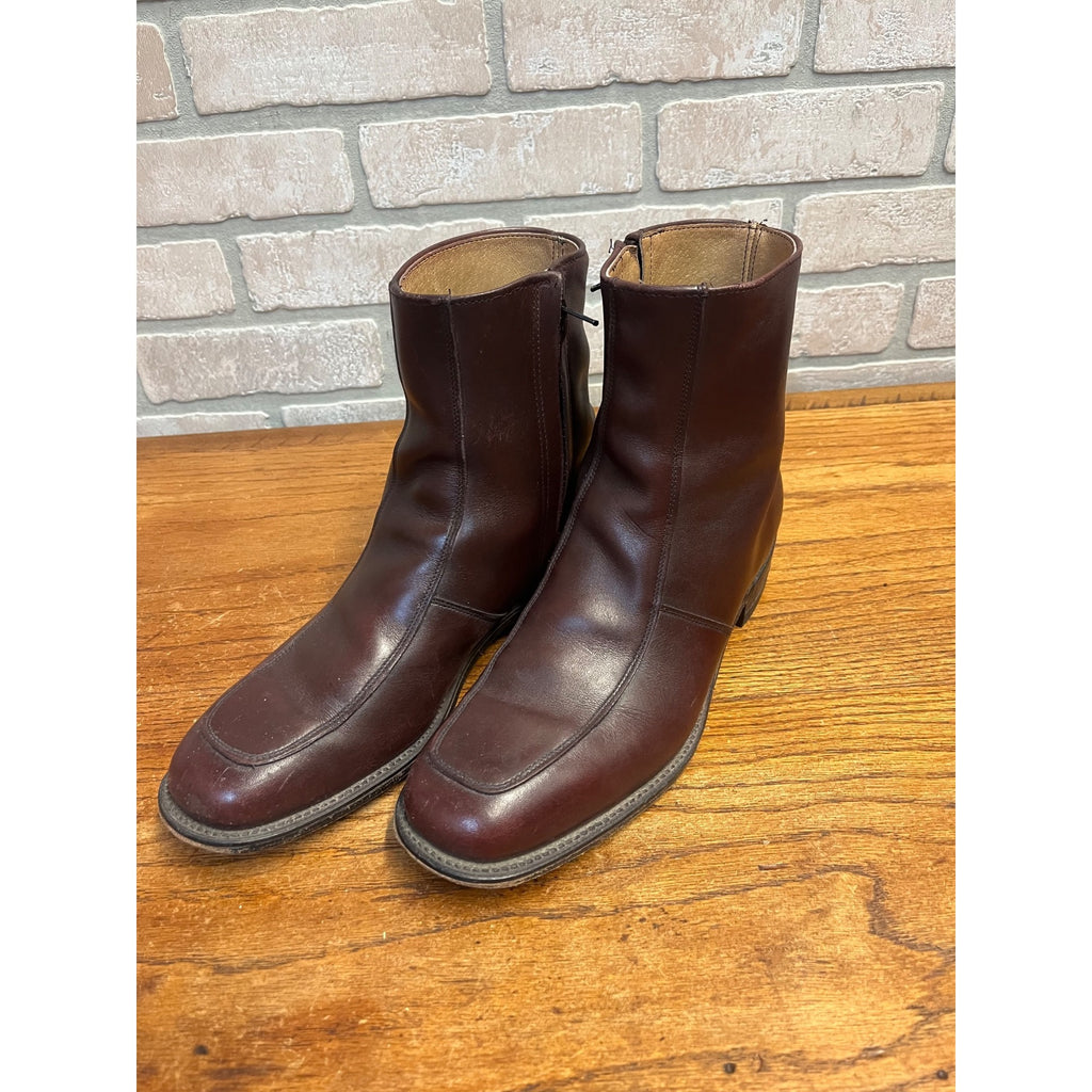 Vintage Executive Imperial Dress Boots Brown Leather Zipper-Side Men’s Size 9.5