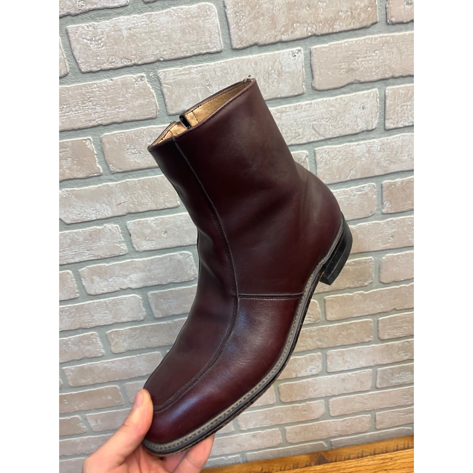 Vintage Executive Imperial Dress Boots Brown Leather Zipper-Side Men’s Size 9.5