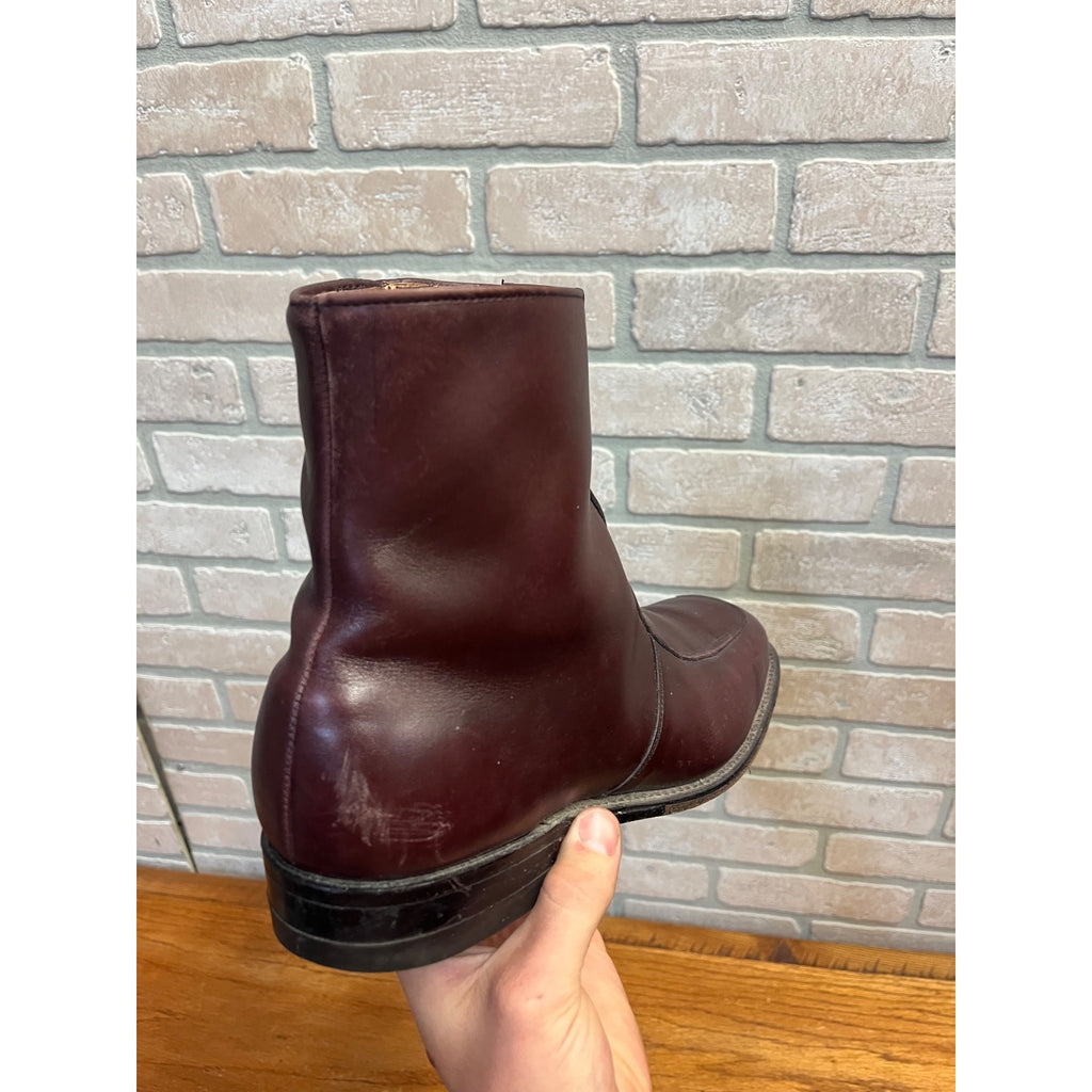 Vintage Executive Imperial Dress Boots Brown Leather Zipper-Side Men’s Size 9.5