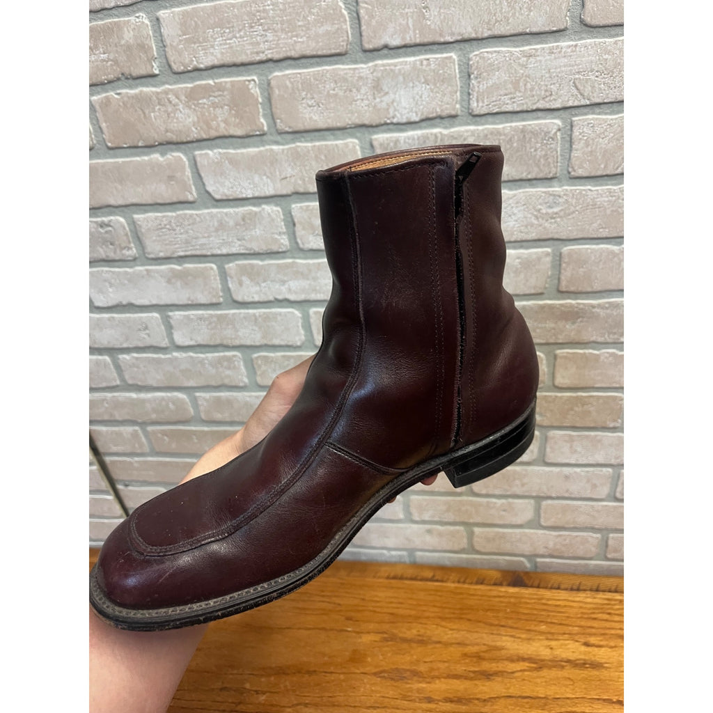 Vintage Executive Imperial Dress Boots Brown Leather Zipper-Side Men’s Size 9.5