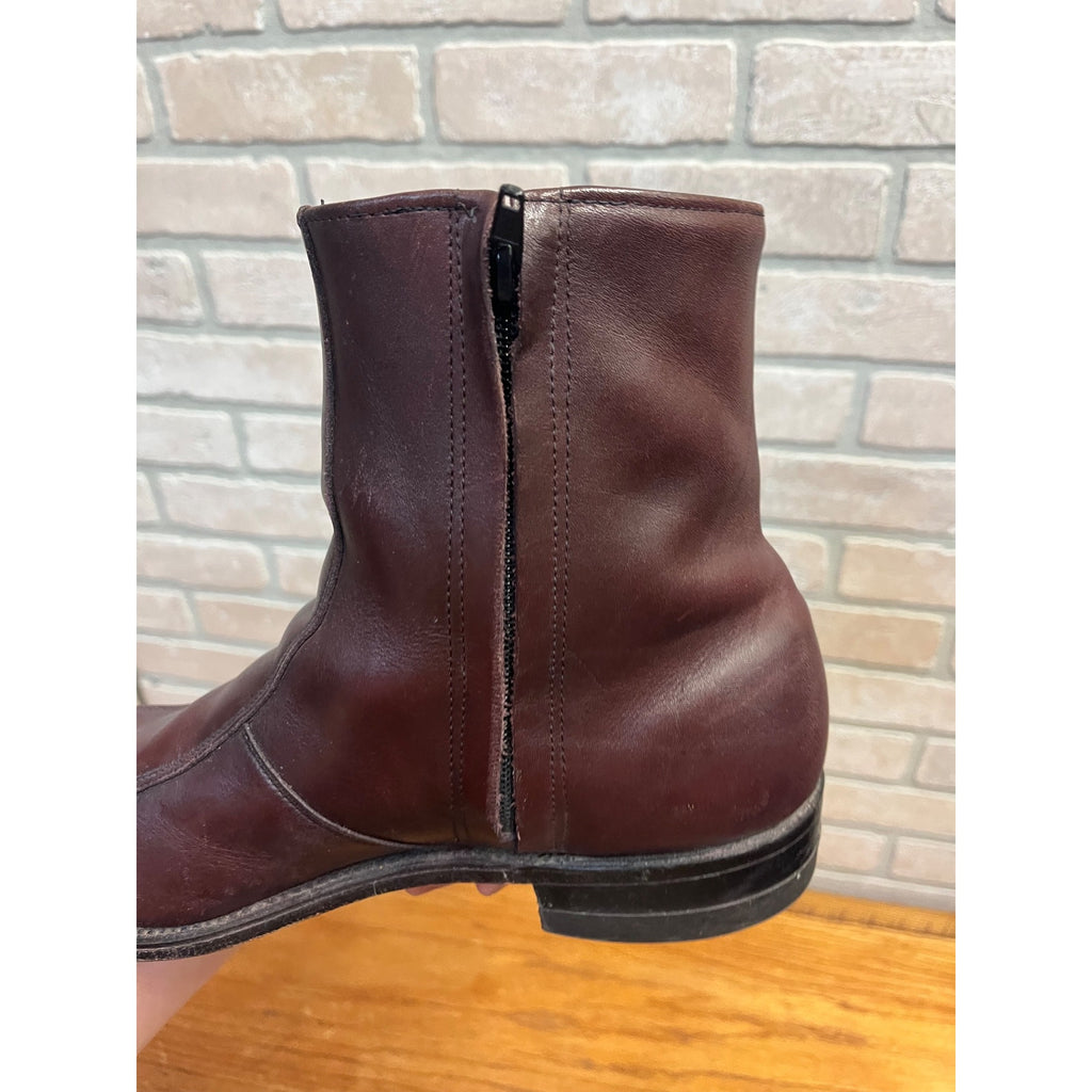 Vintage Executive Imperial Dress Boots Brown Leather Zipper-Side Men’s Size 9.5