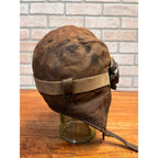 Vintage 1920s Scully Bros Brown Leather Air Mail Helmet & Willson Pilot Goggles