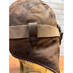 Vintage 1920s Scully Bros Brown Leather Air Mail Helmet & Willson Pilot Goggles
