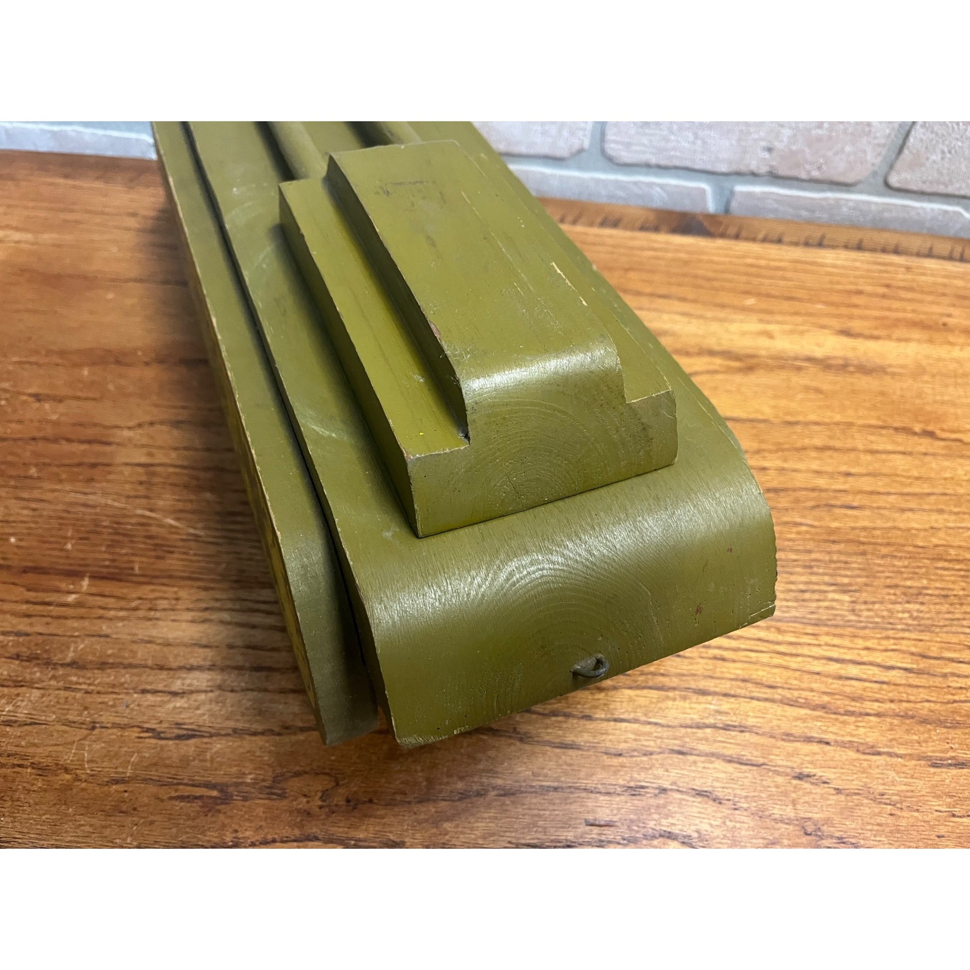 Vintage WWII Era Wooden green US Army Toy Tank