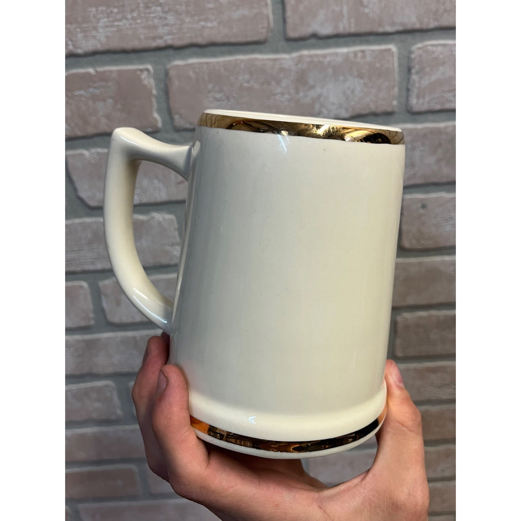 Vintage Large 1960's Wisconsin State University Oshkosh Ceramic Stein Or Tankard Mug WSU