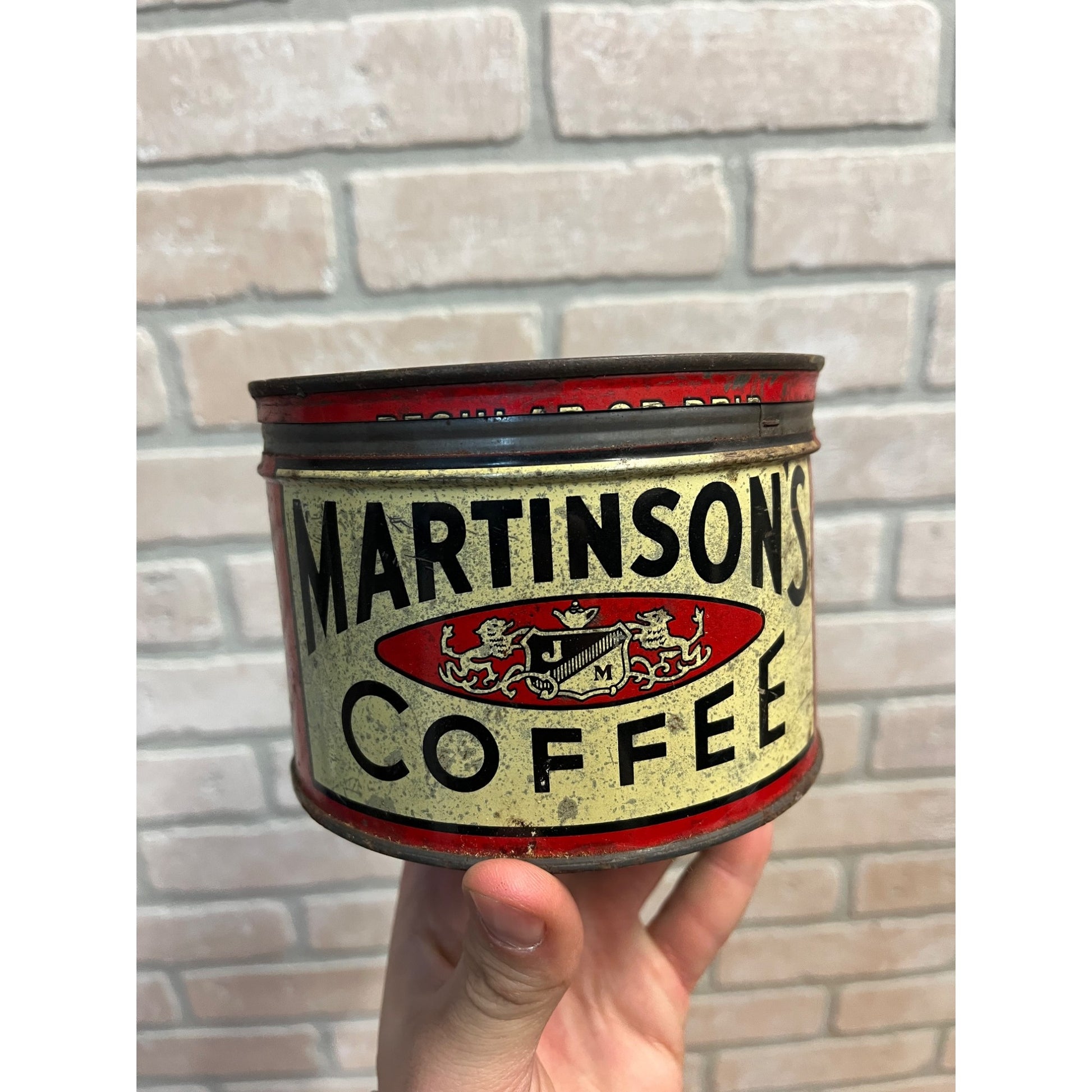 Vintage Martinson's Coffee Tin Can New York 1930s Advertising Kitchen