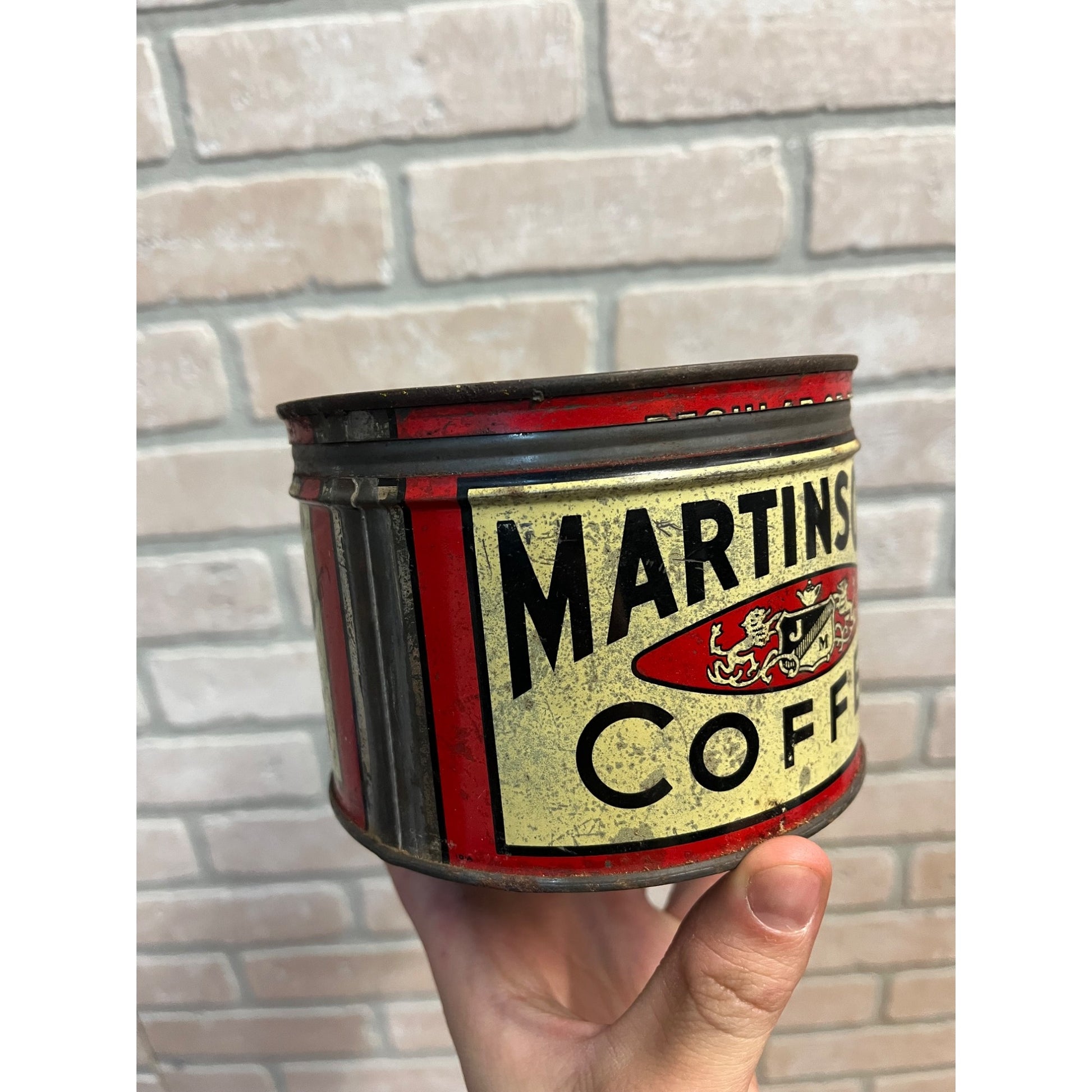 Vintage Martinson's Coffee Tin Can New York 1930s Advertising Kitchen