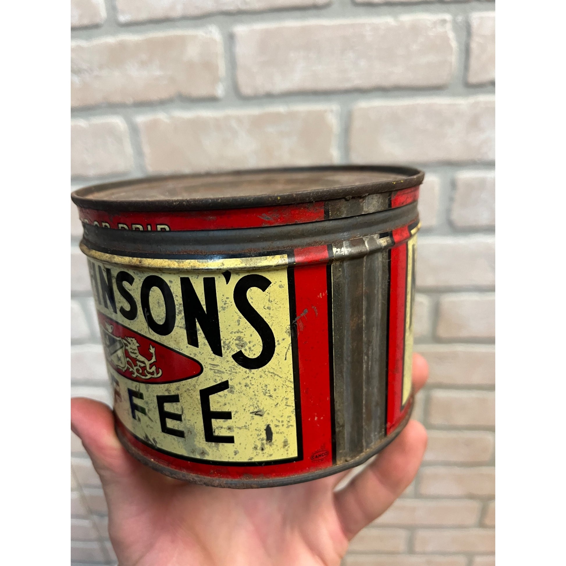 Vintage Martinson's Coffee Tin Can New York 1930s Advertising Kitchen