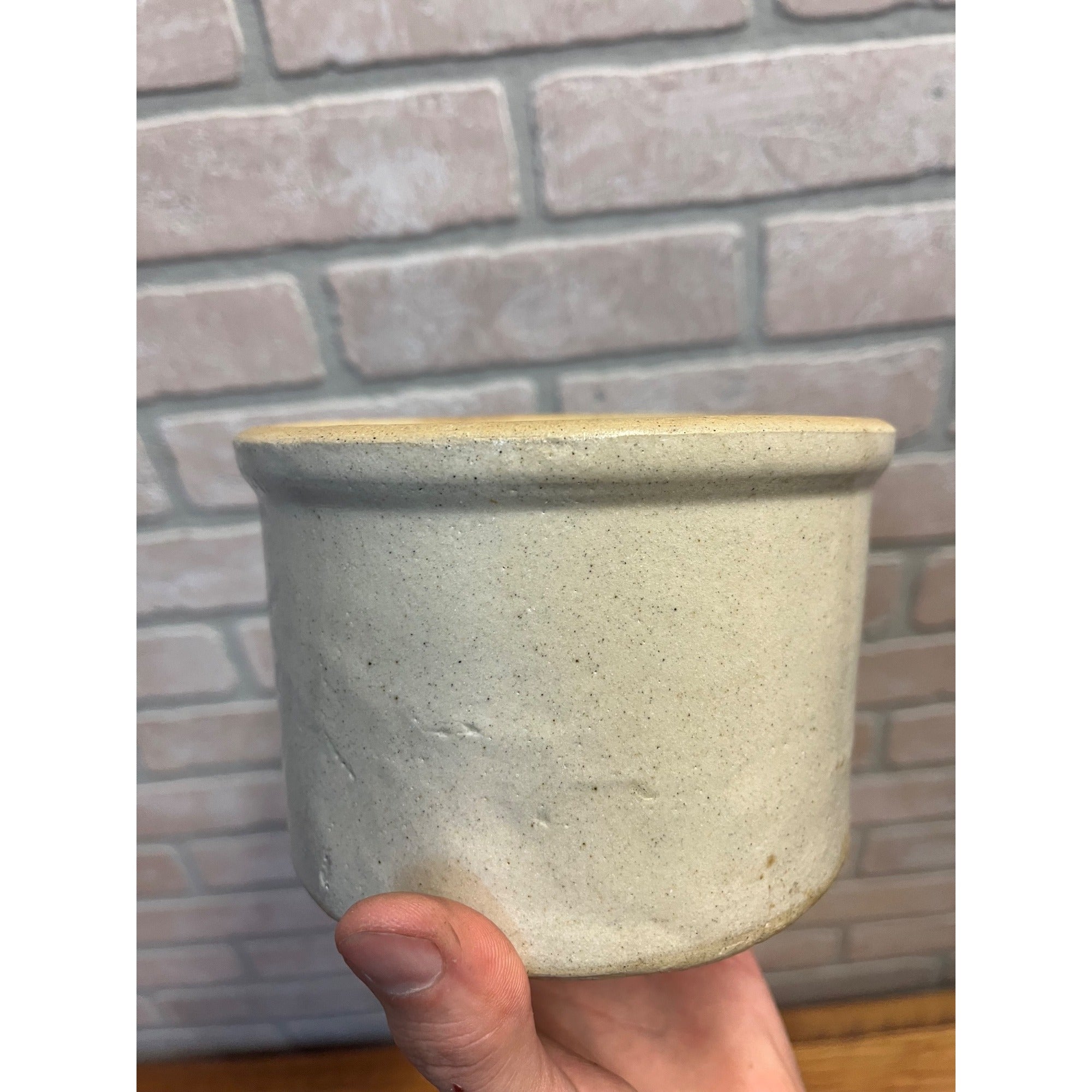 Antique Primitive Stoneware Mortar Bowl - No Pestle - Drug Store Pharmacy Herb Farm Tool