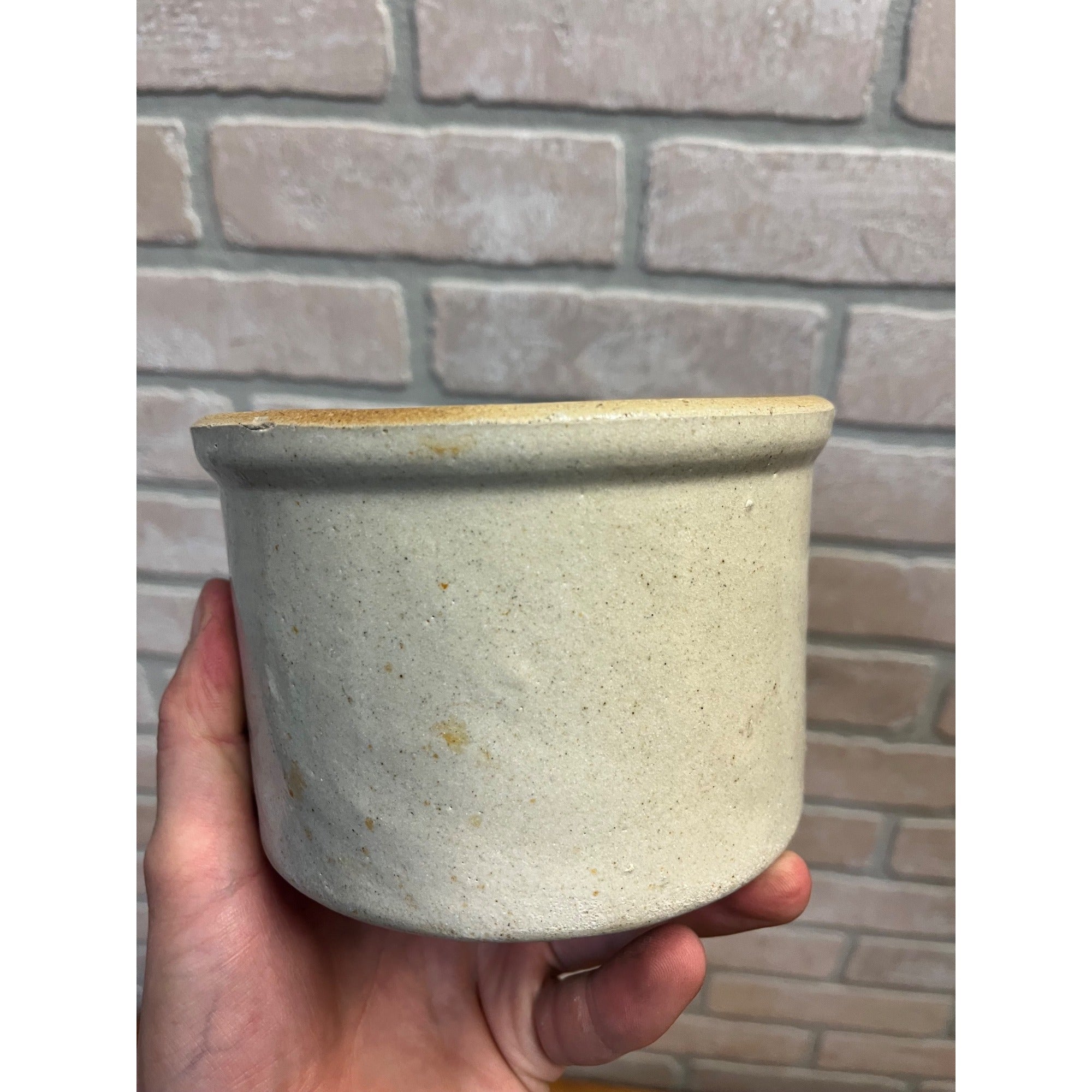Antique Primitive Stoneware Mortar Bowl - No Pestle - Drug Store Pharmacy Herb Farm Tool