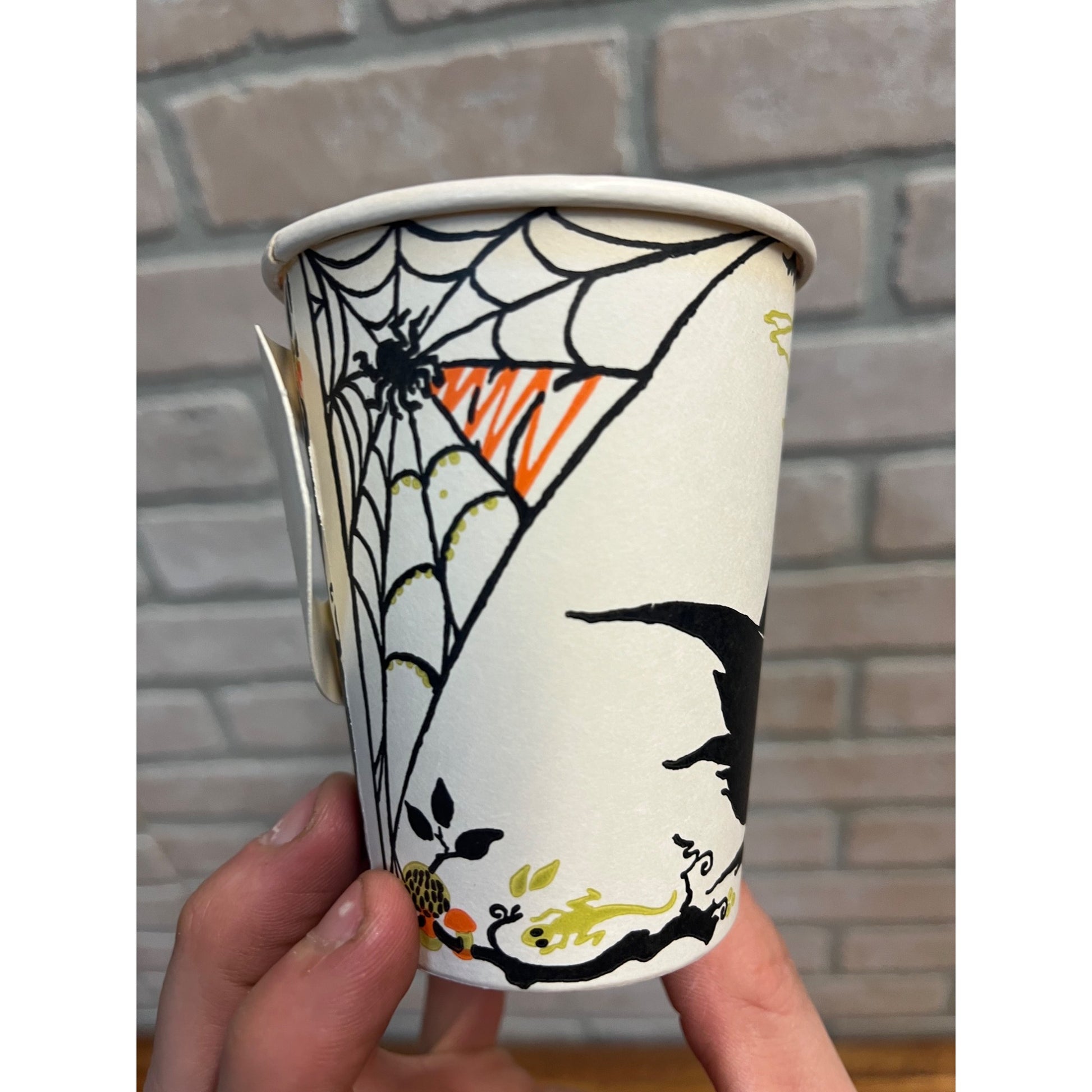 Vintage Halloween Witch, Cauldron, & Black Cat Paper Party Cup Hallmark