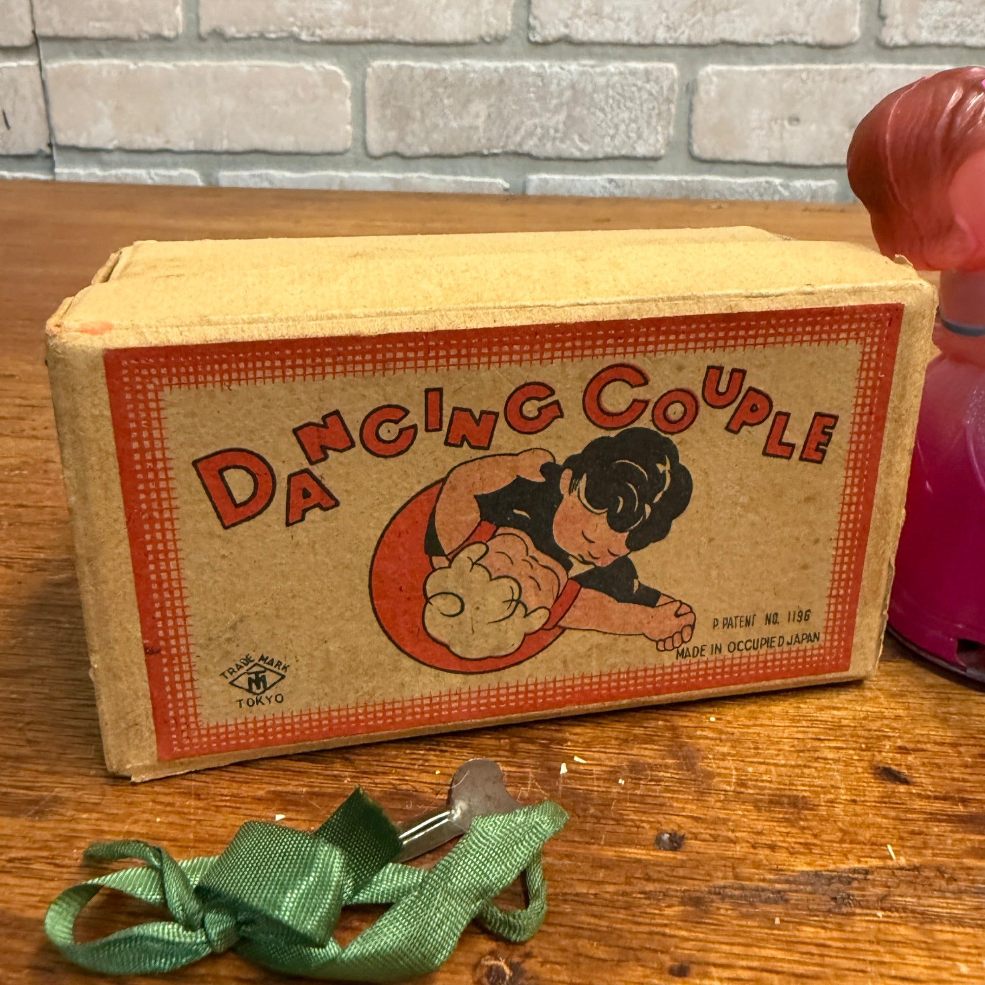 Vintage Celluloid Dancing Couple Dance Wind-Up Toy Made In Japan w/ Box