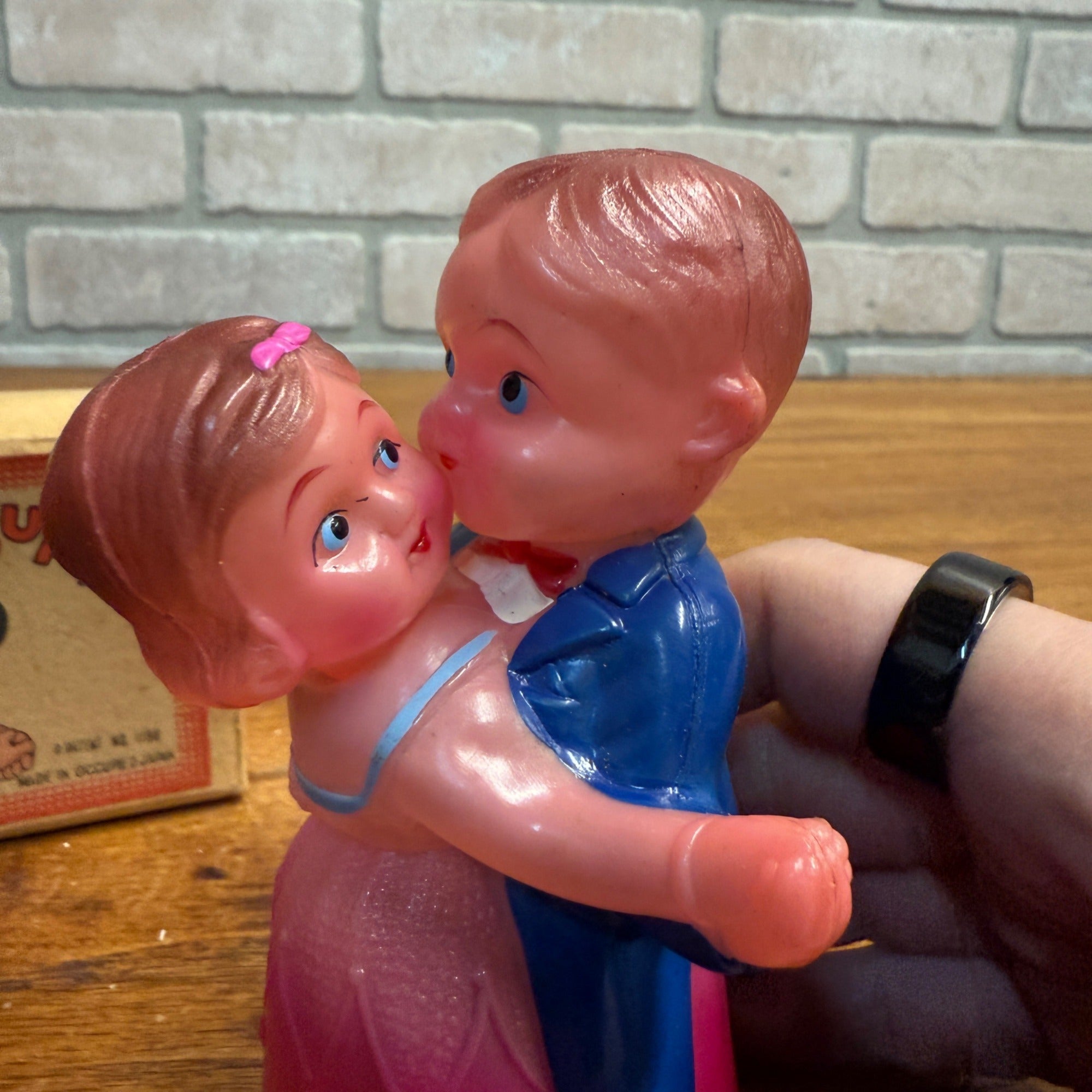 Vintage Celluloid Dancing Couple Dance Wind-Up Toy Made In Japan w/ Box