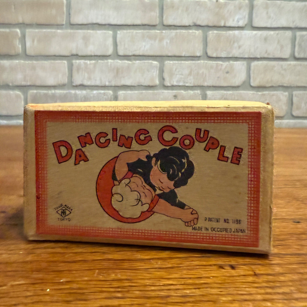 Vintage Celluloid Dancing Couple Dance Wind-Up Toy Made In Japan w/ Box