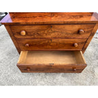 Antique Mahogany or Burl Oak Book Case Secretary 2-Piece Cabinet Drawers